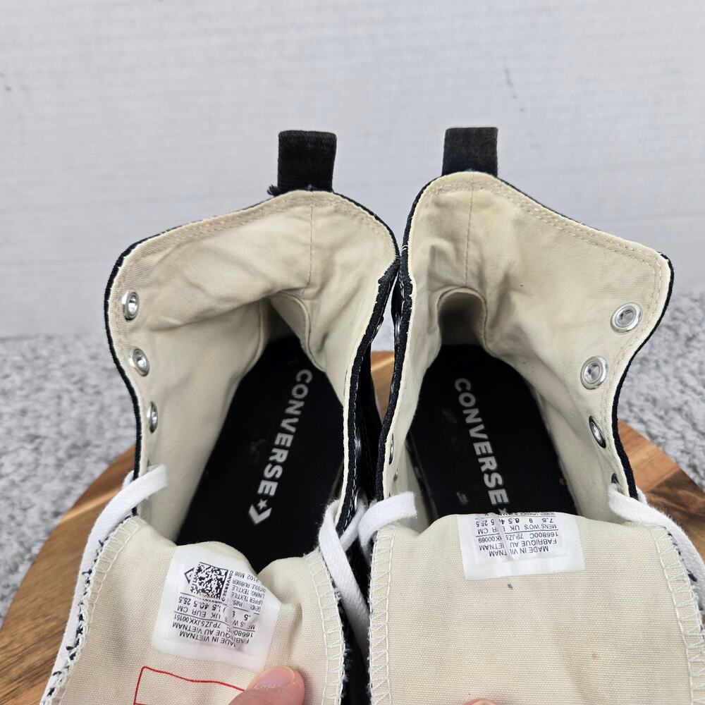 Converse Womens 9 Chuck Taylor Run Star Hike Hi Black White Y2K Daily Sneaker - Picture 13 of 14